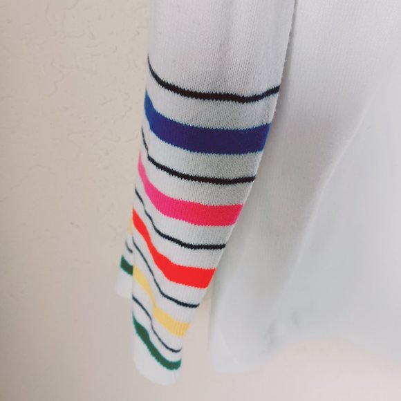 Tommy Hilfiger pull-over sweater. White with various colors and design. Women's - Picture 4 of 7